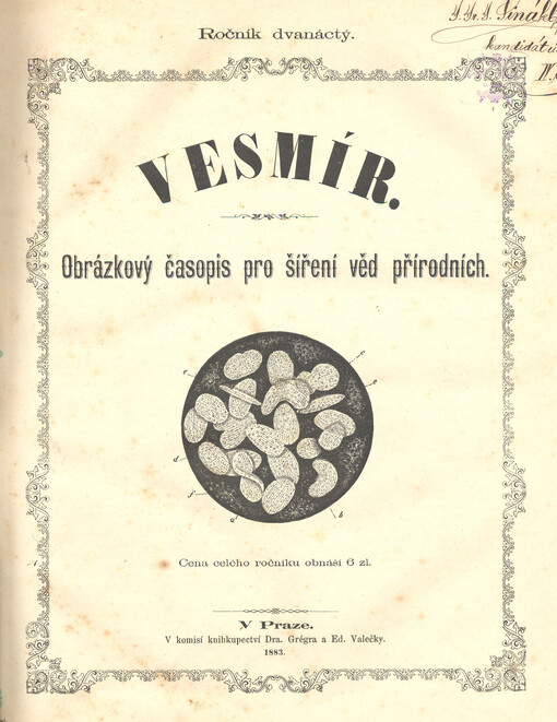Vesmír : časopis pro šíření vědy přírodní, zeměpisné a národopisné