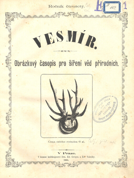 Vesmír : časopis pro šíření vědy přírodní, zeměpisné a národopisné
