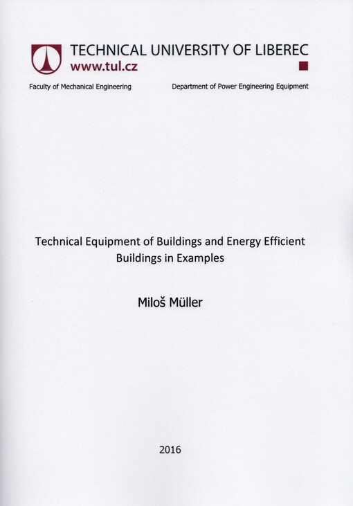 Technical equipment of buildings and energy efficienct buildings in examples