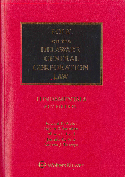 Folk on the delaware general corporation law : fundamentals