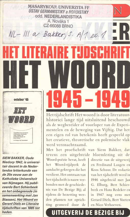 Het literaire tijdschrift Het woord, 1945-1949