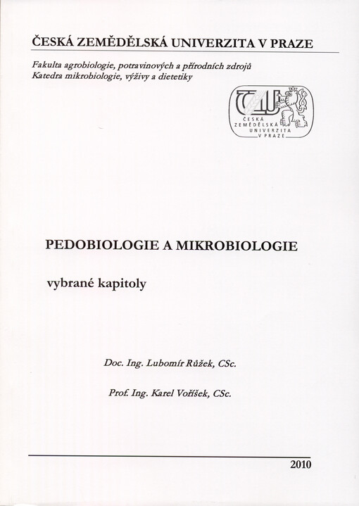Pedobiologie a mikrobiologie : vybrané kapitoly