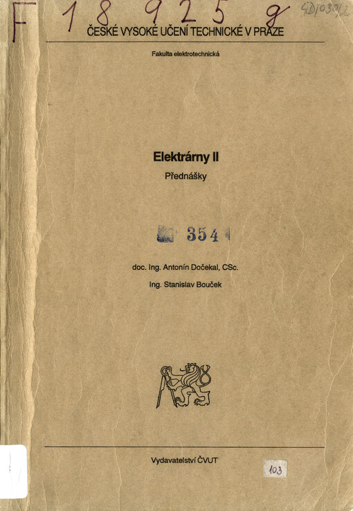 Elektrárny II: přednášky