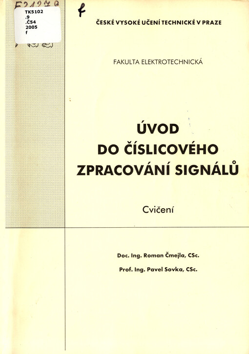 Úvod do číslicového zpracování signálů: cvičení