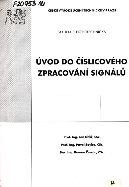 Úvod do číslicového zpracování signálů