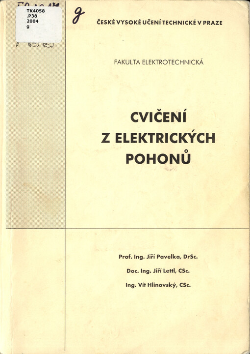 Cvičení z elektrických pohonů