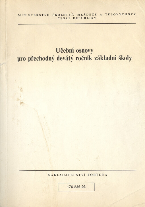Učební osnovy pro přechodný devátý ročník základní školy :povinné předměty : volitelné předměty : další volitelné předměty