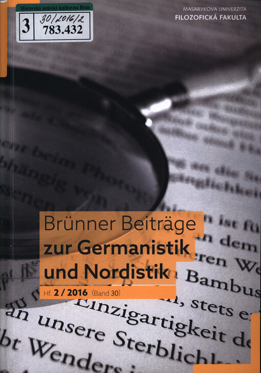 Brünner Beiträge zur Germanistik und Nordistik