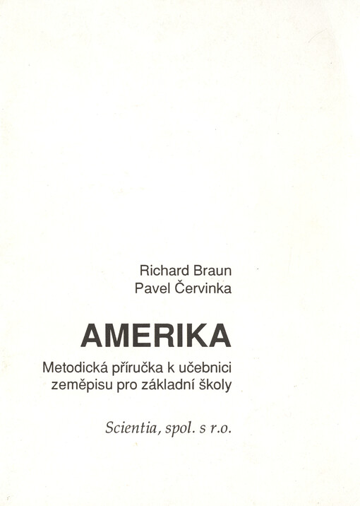Amerika : Metodická příručka k učebnici zeměpisu pro základní školy