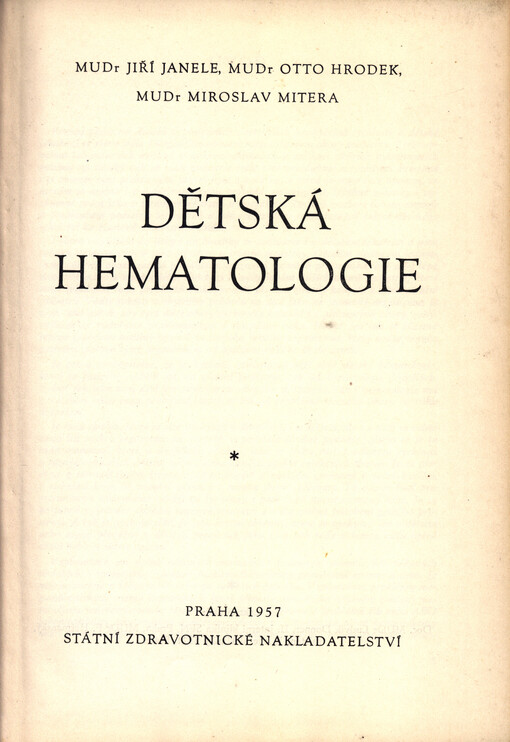Dětská hematologie