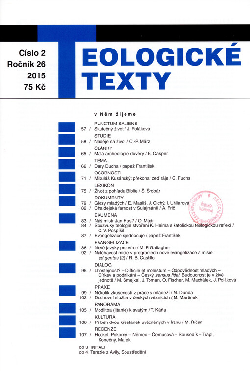 Teologické texty : časopis pro teologii a službu církve