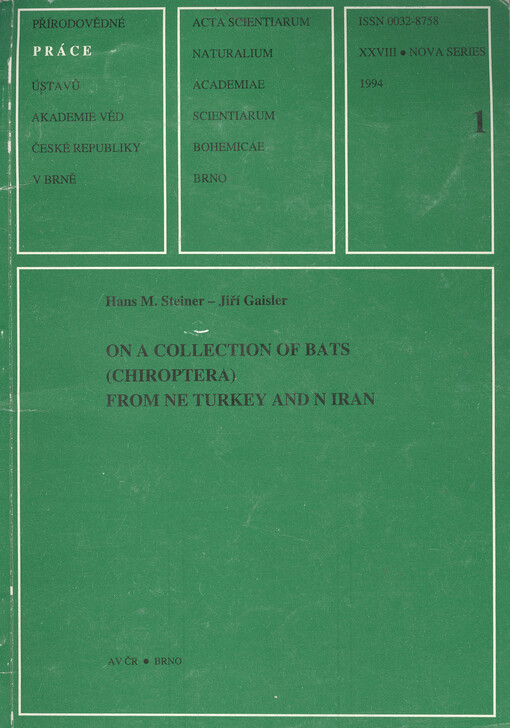 On a collection of bats (Chiroptera) from NE Turkey and N Iran