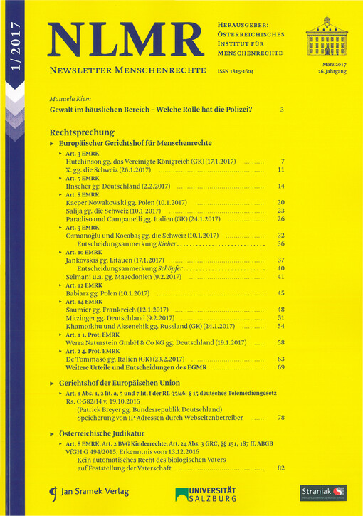 Newsletter Menschenrechte