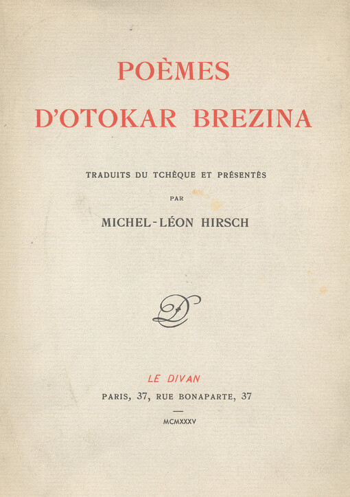 Poemes d'Otokar Brezina