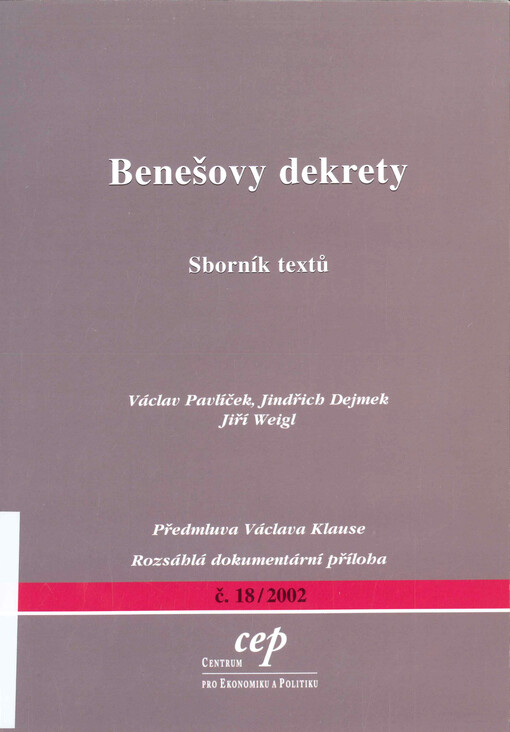 Benešovy dekrety: sborník textů