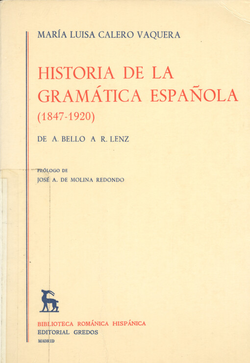 Historia de la gramática española : (1847-1920)