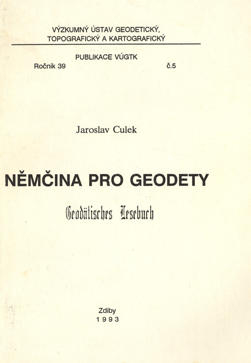 Němčina pro geodety = Geodätiches Lesebuch