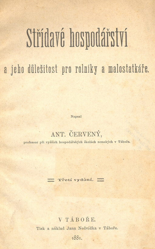 Střídavé hospodářství a jeho důležitost pro rolníky a malostatkáře