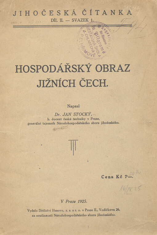 Hospodářský obraz Jižních Čech