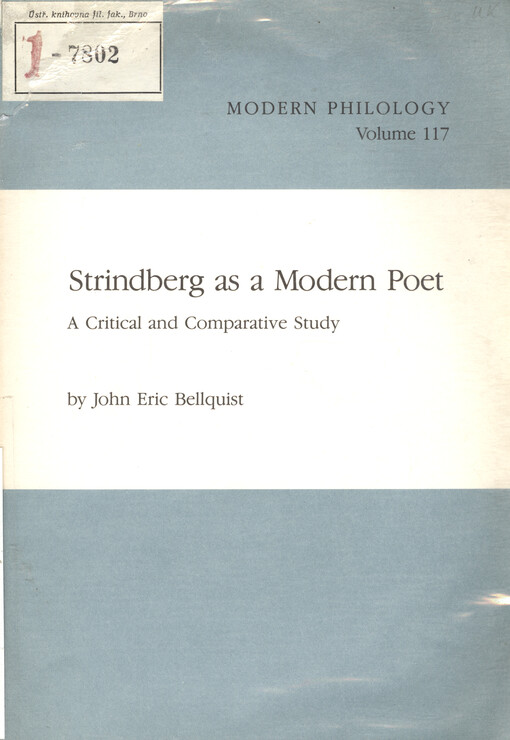 Strindberg as a modern poet : a critical and comparative study.