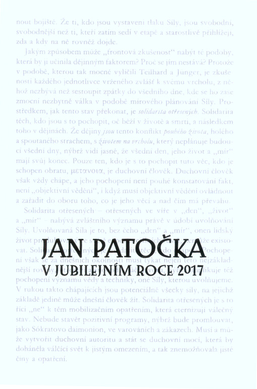Jan Patočka v jubilejním roce 2017