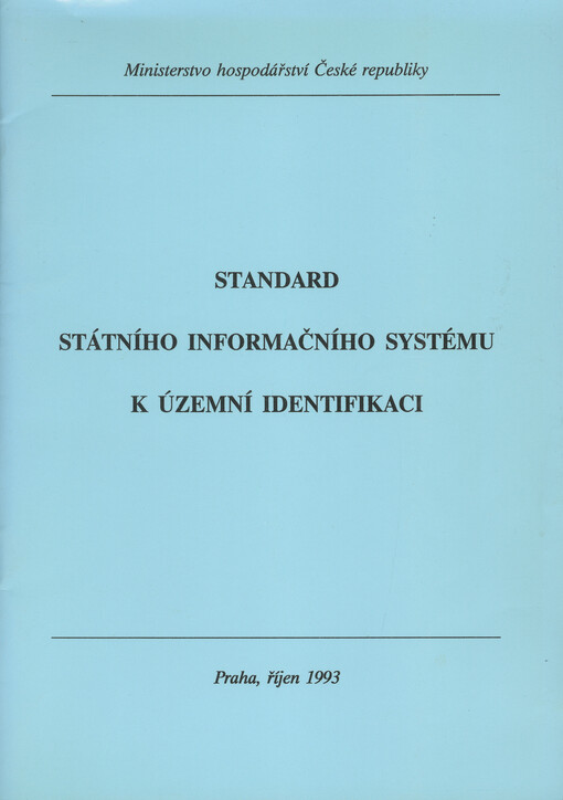 Standard státního informačního systému k územní identifikaci