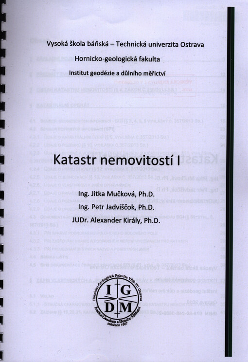 Katastr nemovitostí I