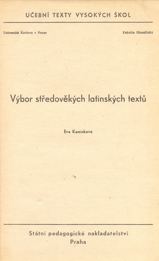 Výbor středověkých latinských textů