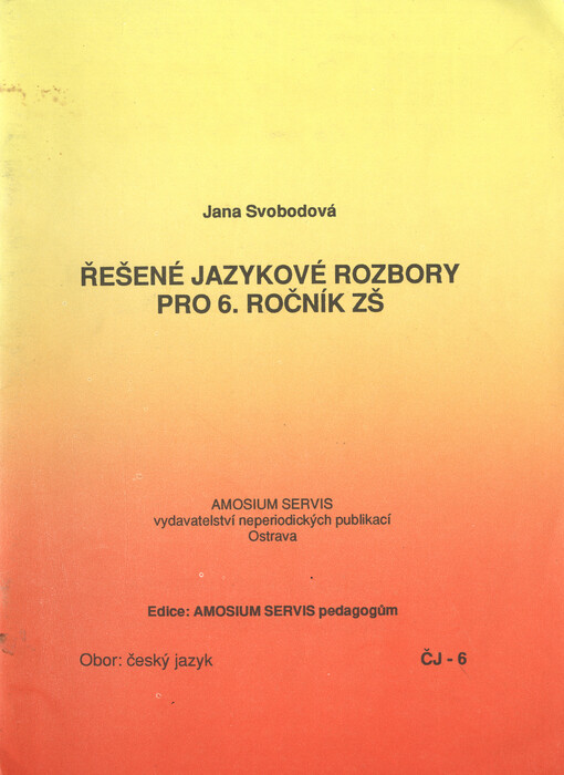 Řešené jazykové rozbory pro šestý ročník ZŠ