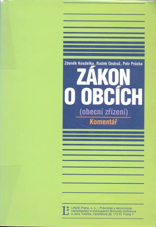 Zákon o obcích (obecní zřízení) : komentář