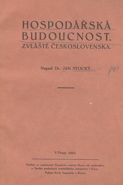 Hospodářská budoucnost, zvláště Československa
