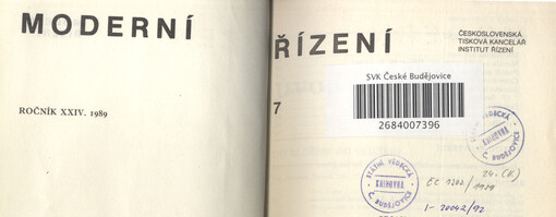 Moderní řízení : měsíčník pro vrcholový a střední management, lektory, personalisty i podnikatele