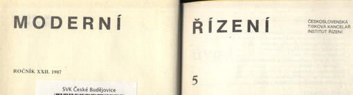 Moderní řízení : měsíčník pro vrcholový a střední management, lektory, personalisty i podnikatele