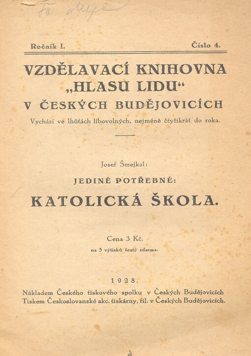 Jediné potřebné: katolická škola