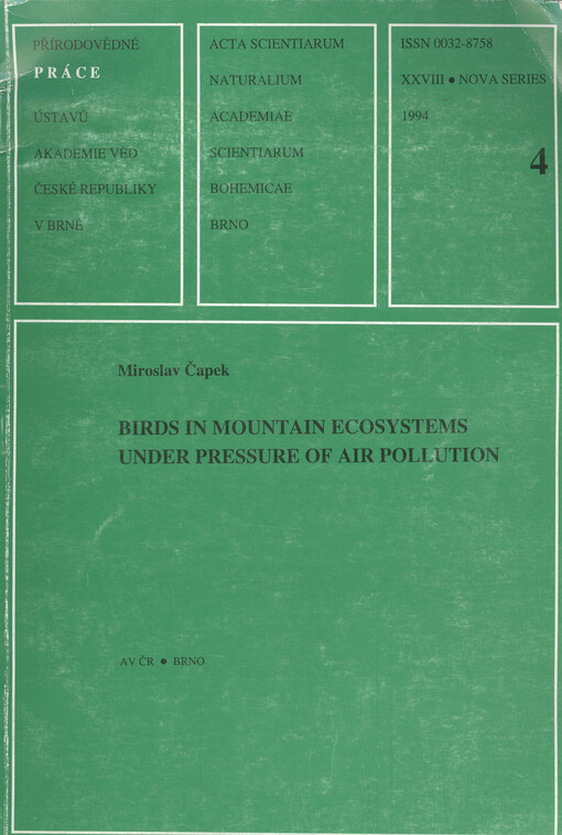 Birds in mountain ecosystems under pressure of air pollution