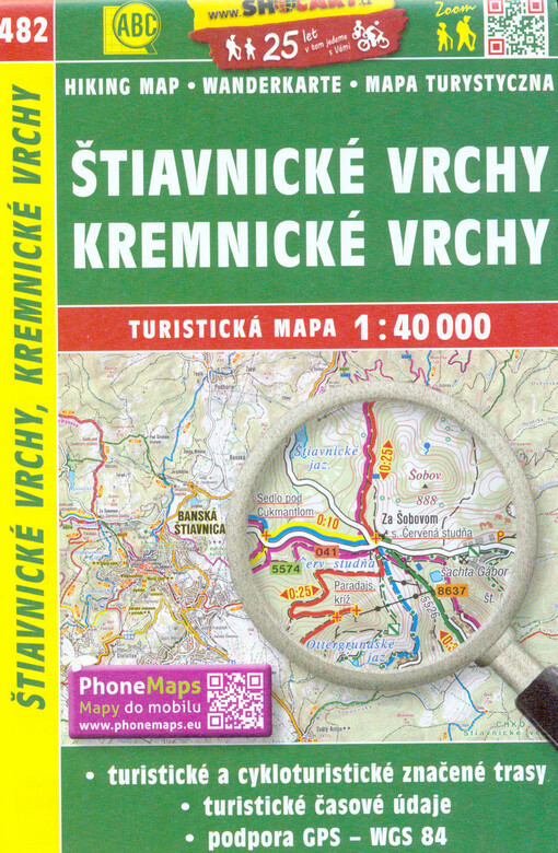Štiavnické vrchy, Kremnické vrchy : turistické a cykloturistické trasy