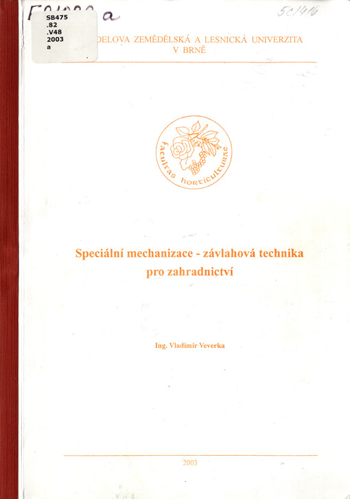 Speciální mechanizace - závlahová technika pro zahradnictví