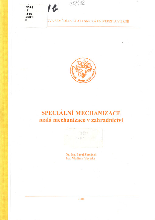 
  Speciální mechanizace : malá mechanizace v zahradnictví
  : malá mechanizace v zahradnictví 