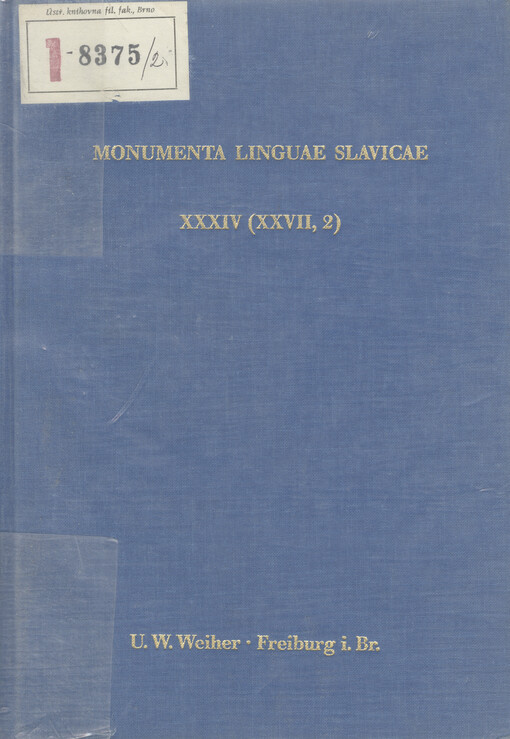 Altkirchenslavische (altbulgarische) Syntax. 2, Die innere Satzstruktur