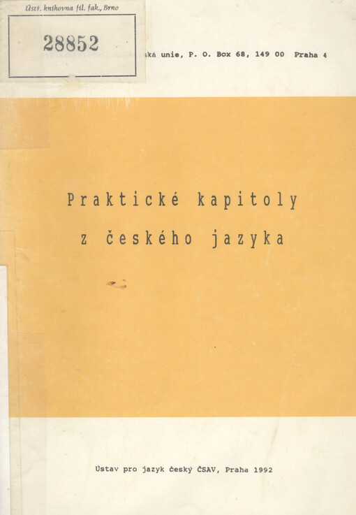 Praktické kapitoly z českého jazyka