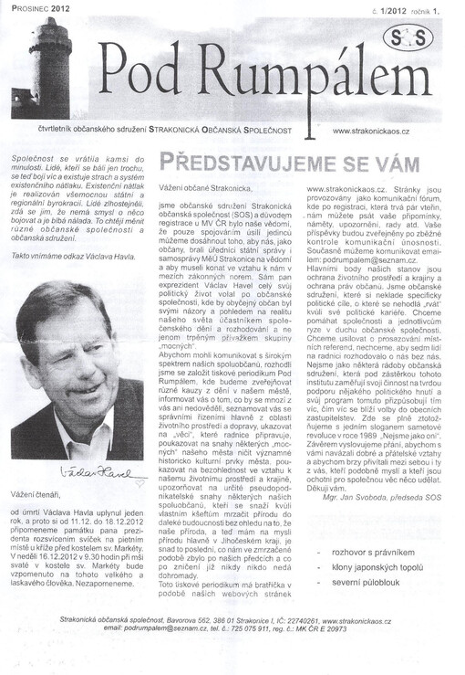 Pod Rumpálem : čtvrtletník občanského sdružení Strakonická občanská společnost