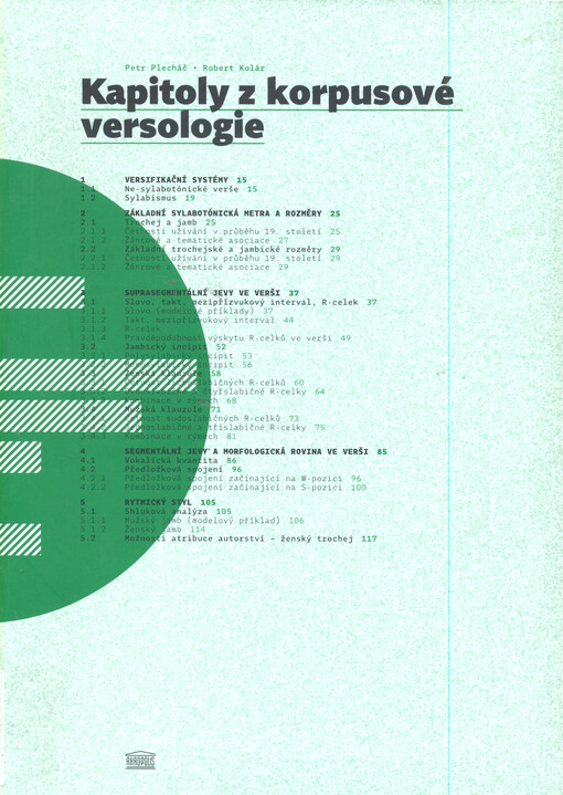 Kapitoly z korpusové versologie