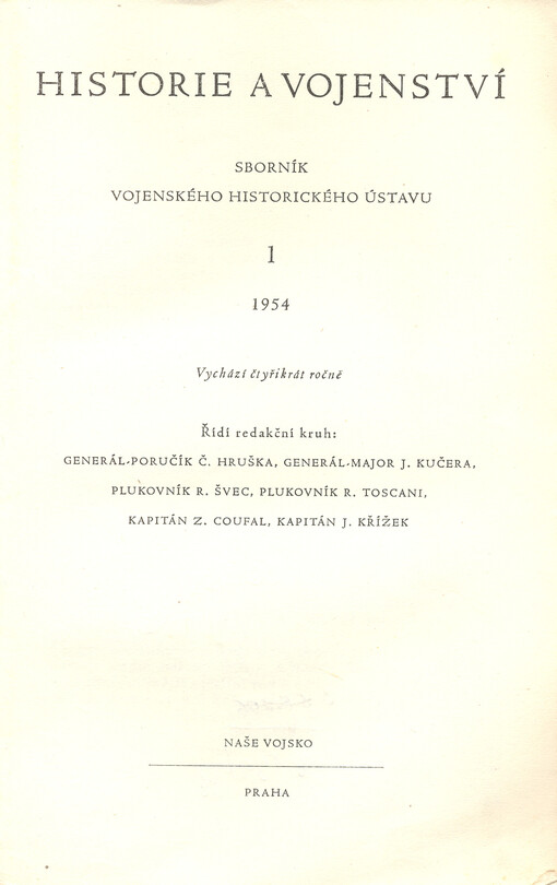 Historie a vojenství : časopis Historického ústavu Armády ČR
