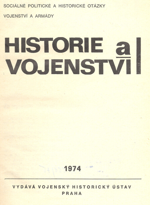 Historie a vojenství : časopis Historického ústavu Armády ČR
