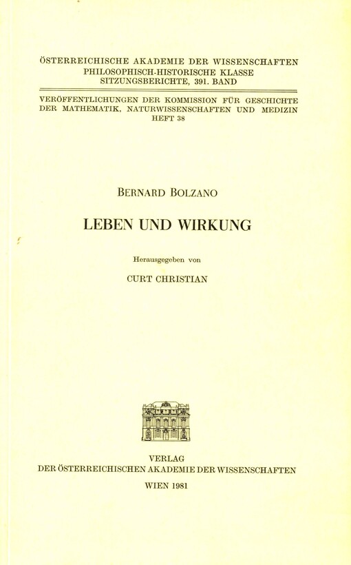 Bernard Bolzano : Leben und Wirkung