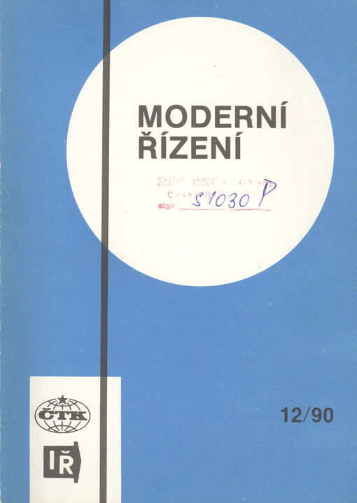 Moderní řízení : měsíčník pro vrcholový a střední management, lektory, personalisty i podnikatele