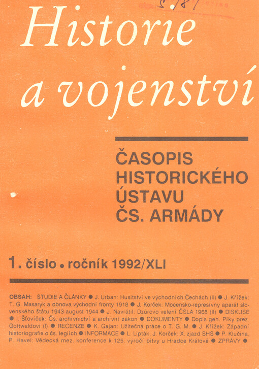 Historie a vojenství : časopis Historického ústavu Armády ČR