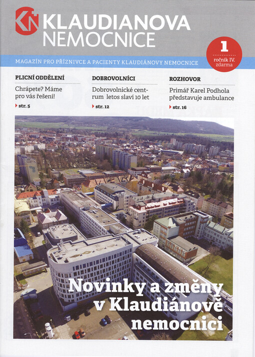 Klaudianova nemocnice : magazín pro příznivce a pacienty Klaudiánovy nemocnice