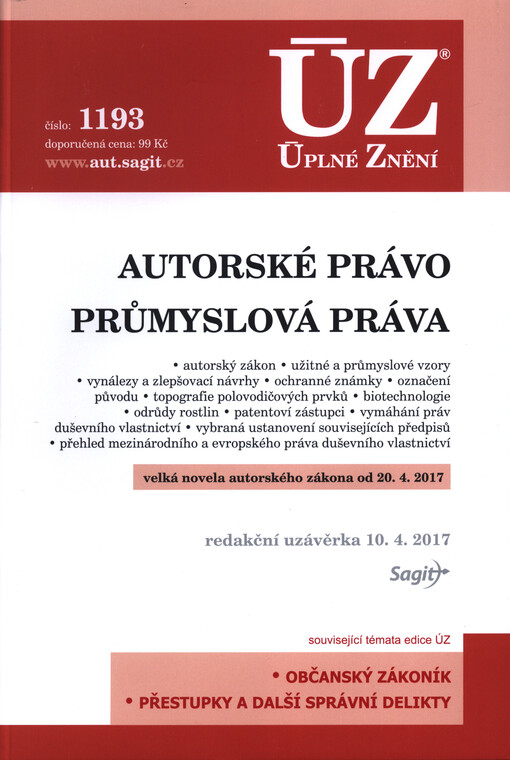 ÚZ č. 1193 Autorské právo, průmyslová práva