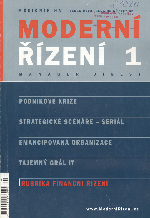 Moderní řízení : měsíčník pro vrcholový a střední management, lektory, personalisty i podnikatele